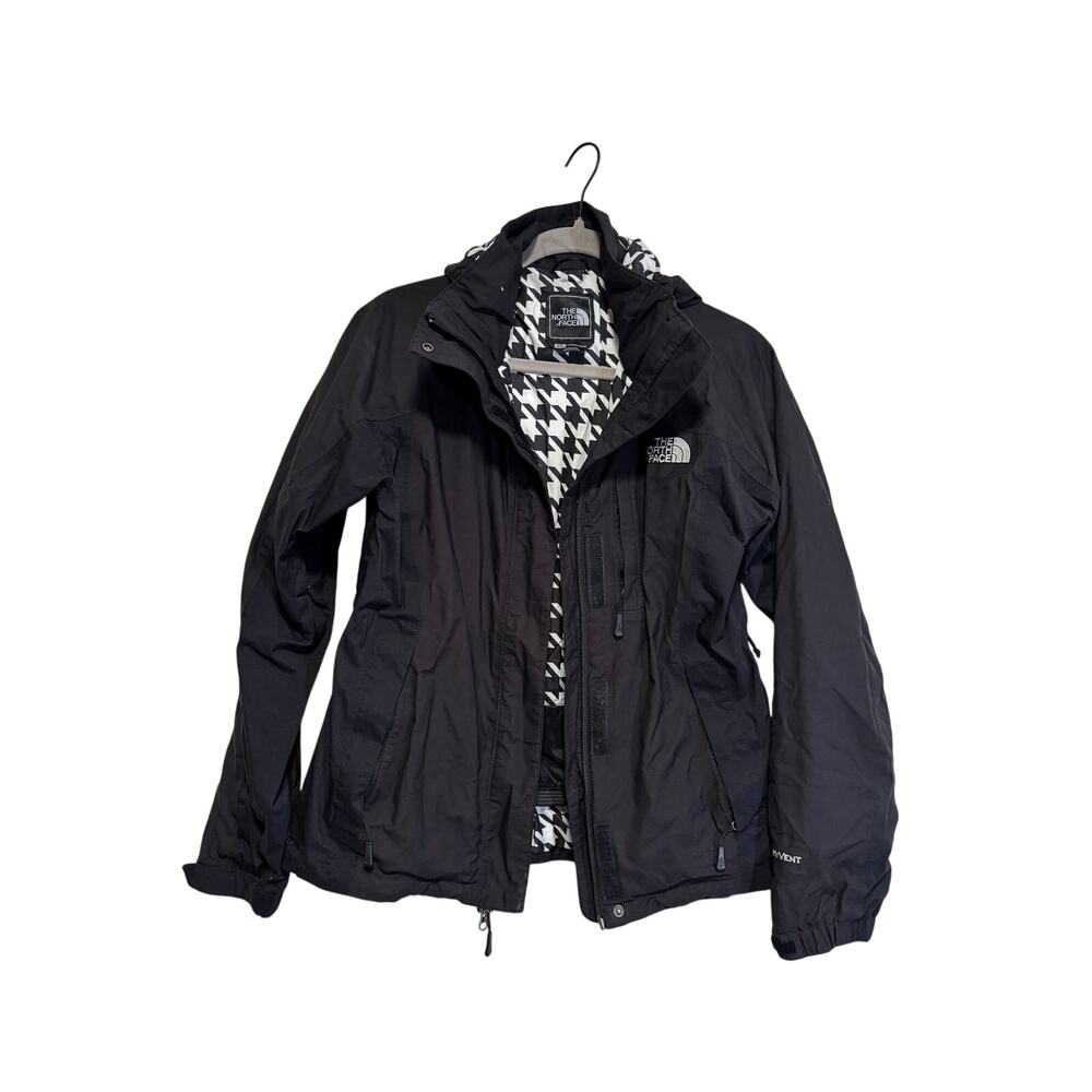 The North Face Women's HyVent Ski Jacket Black Houndstooth Small - Picture 2 of 8